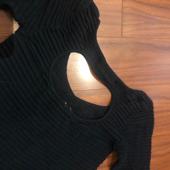 ribbed long sleeve body con dress - Picture 3 of 5